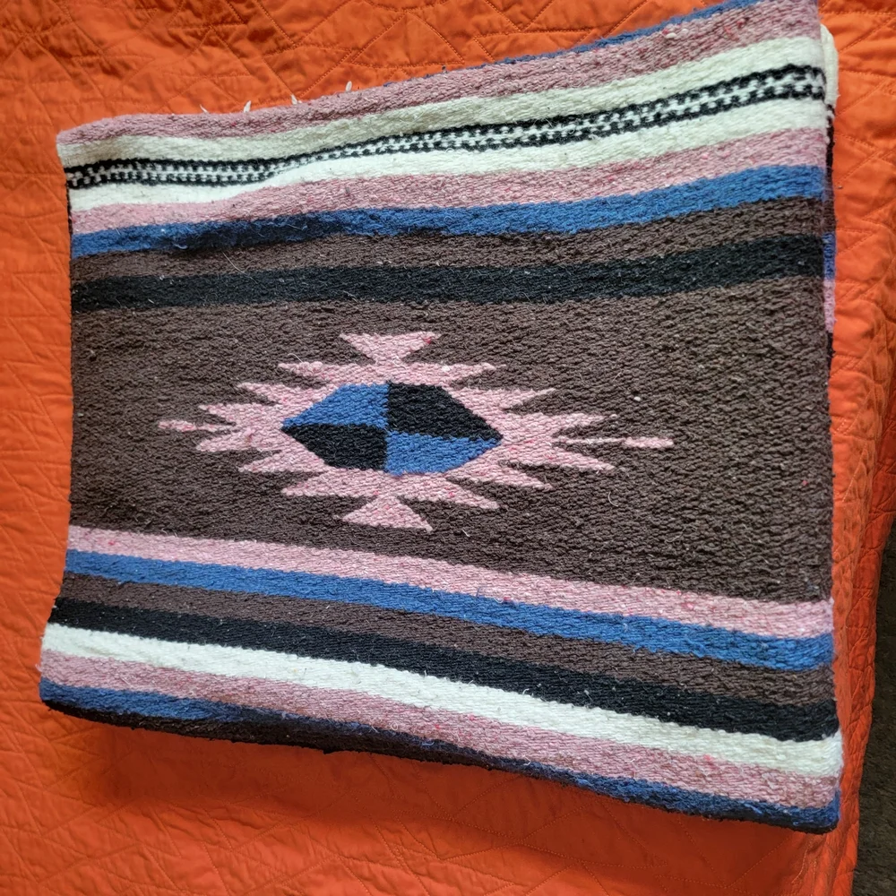Southwestern Pattern Door Mat - Brown, Pink, Blue